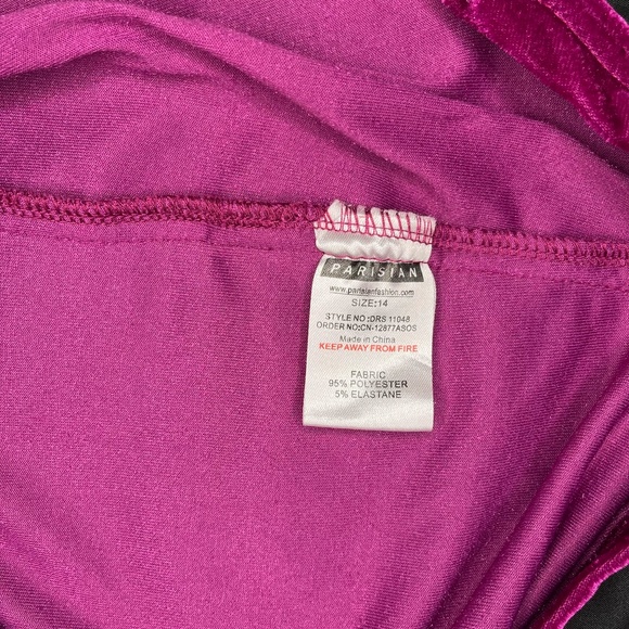 Parisian Works Asymmetrical Dress in Deep Magenta - Picture 7 of 9